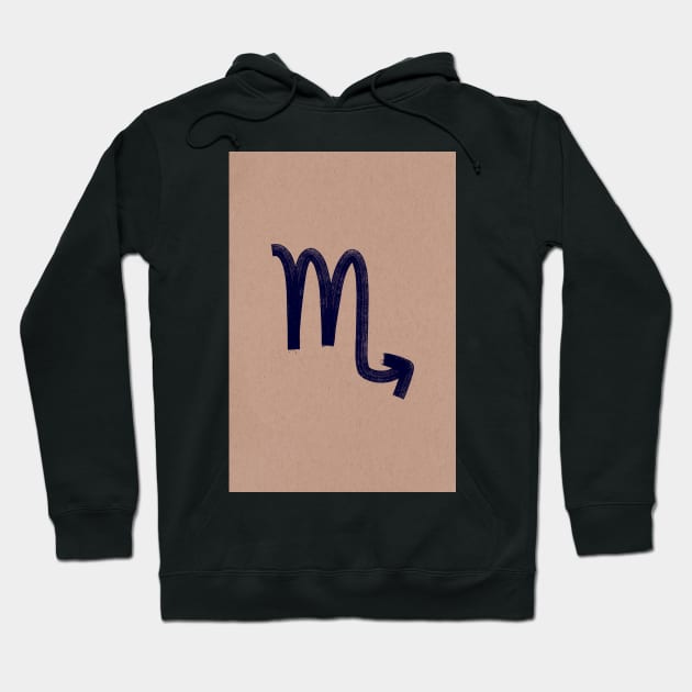 Scorpio on tan paper Hoodie by JJLosh